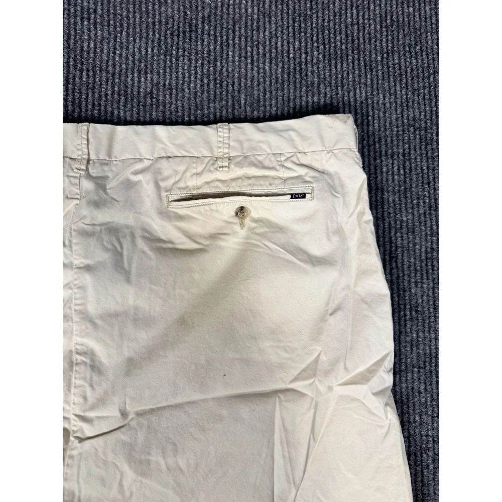 Polo Ralph Lauren Chino Shorts Size 44 44B Khaki Pima Cotton Classic Flat Front